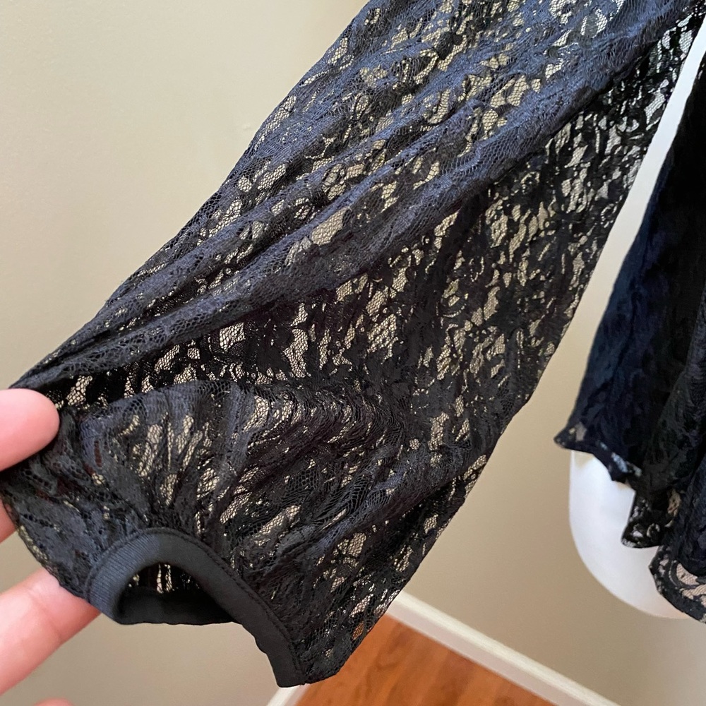 LAUREN CONRAD MATERNITY Black Lace Open-Shoulder Top NWT | Size XL - Picture 4 of 14